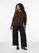 Fijngebreide vest met ronde hals, Bruin, Model image number 1
