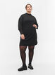 Effen jurk met v-hals en 3/4 mouwen, Black, Model image number 2