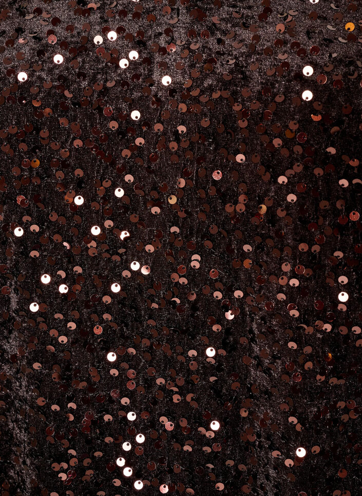 Korte jurk met pailletten in A-lijnvorm, Bruin, Packshot image number 2