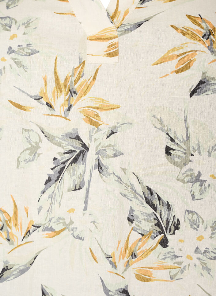 Midi-jurk in linnen en viscose met 1/2 mouwen, 9990, Packshot image number 2