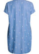 Lyocell jurk met een denimlook en geborduurde bloemen, Blauw, Packshot image number 1