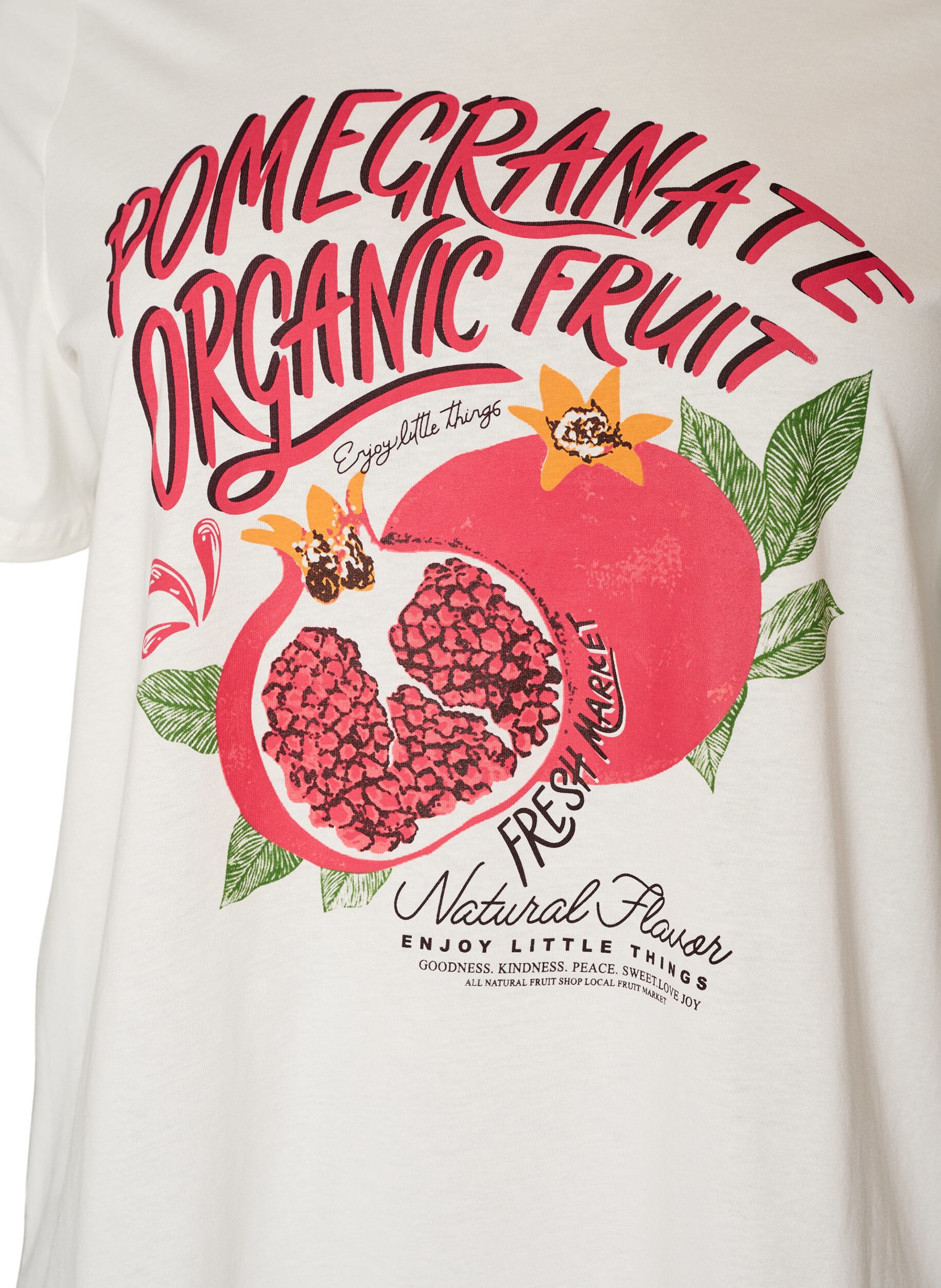 ZizziKatoenen T-shirt met print, Wit, Packshot image number 2