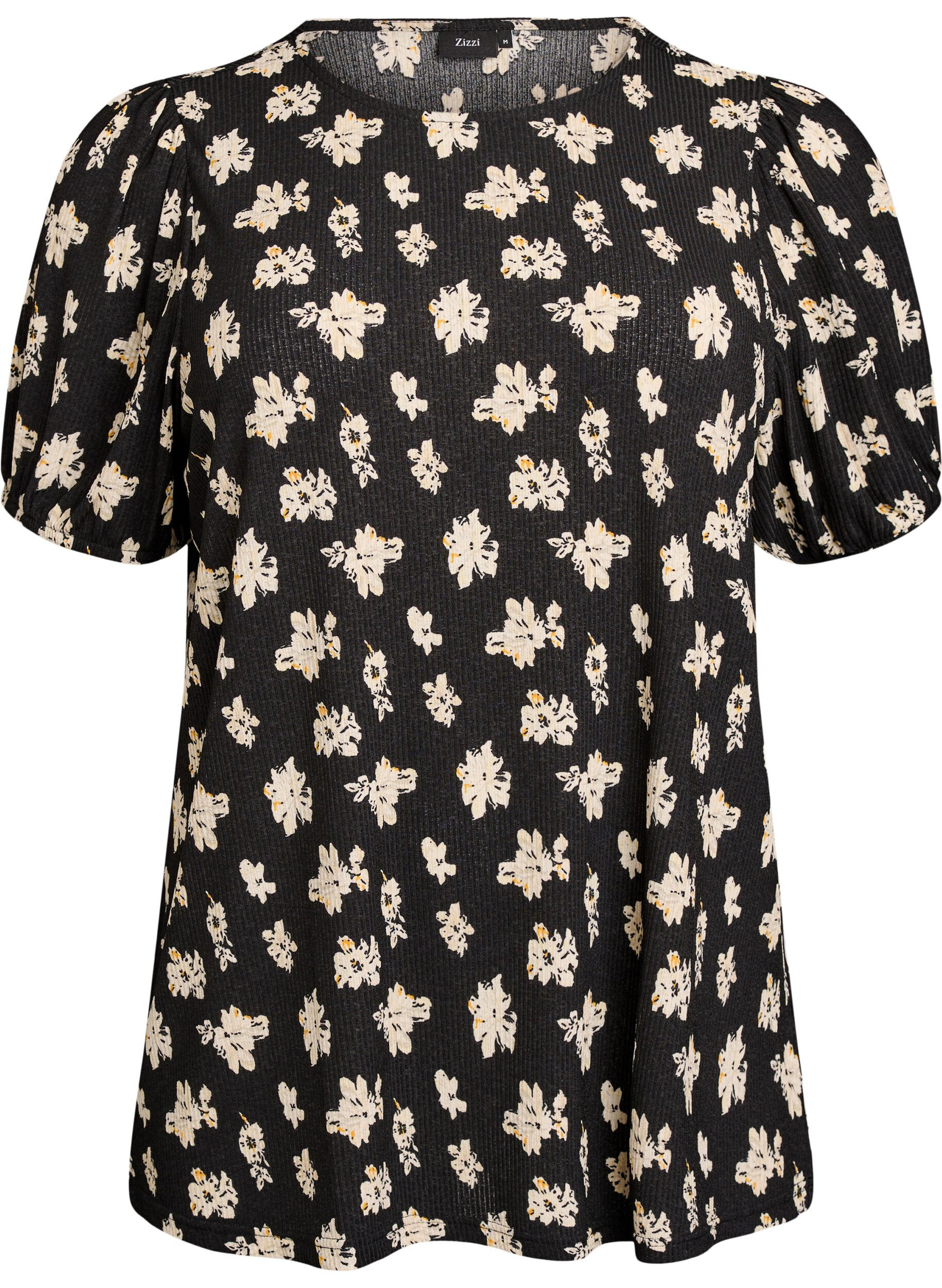 Zizzi Blouse met korte mouwen, Zwart, Packshot image number 0
