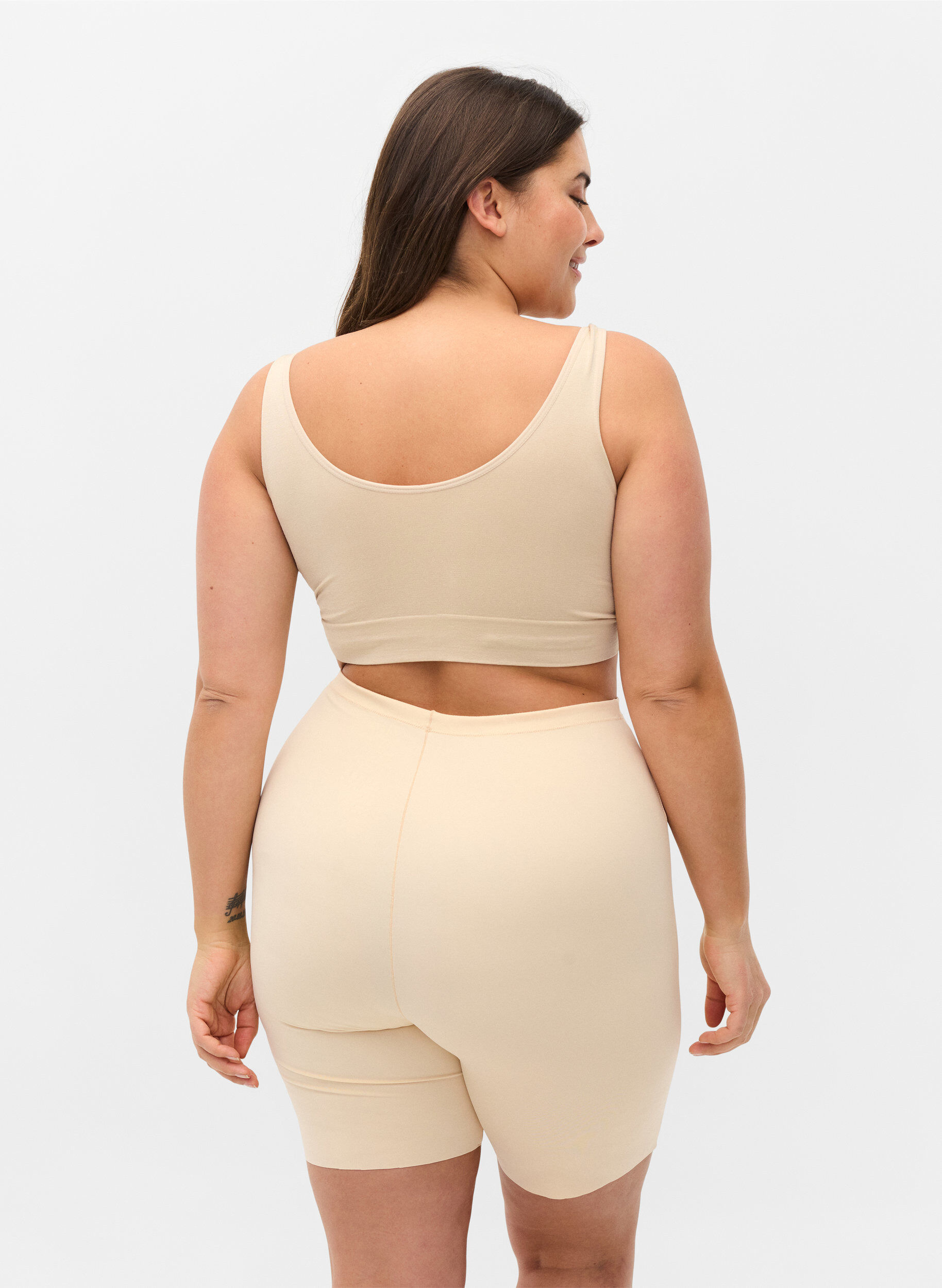 ZizziLight shapewear shorts met hoge taille, Beige, Model image number 1