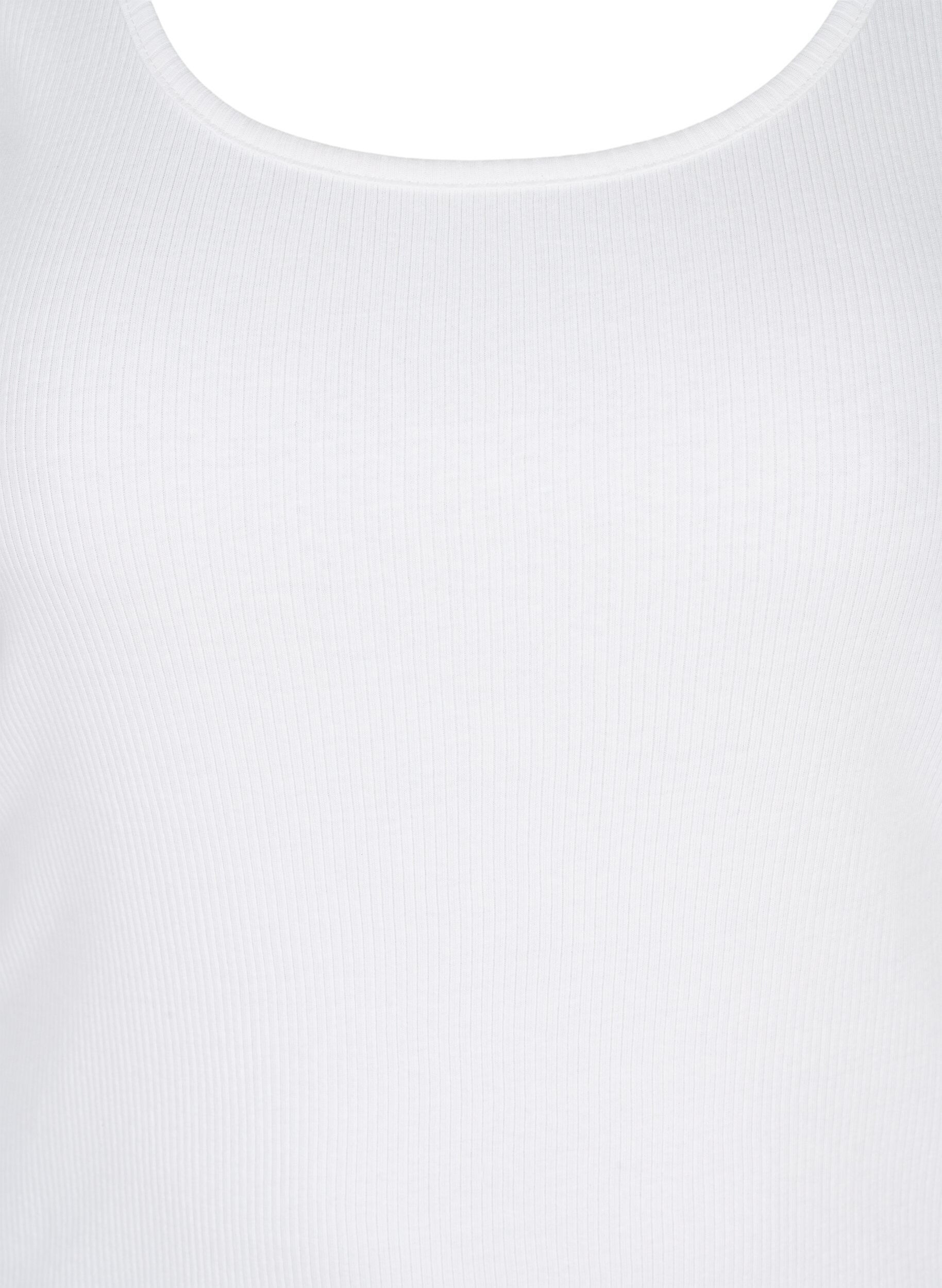 Zizzi 2-pack basic tanktops in rib, Ultramarine/White, Packshot image number 3