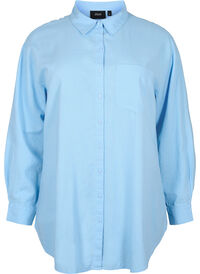 Long shirt in linen-viscose blend