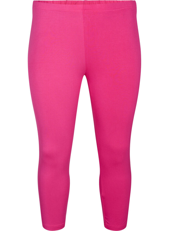 Basic 3/4 legging in viscose, Roze, Packshot image number 0
