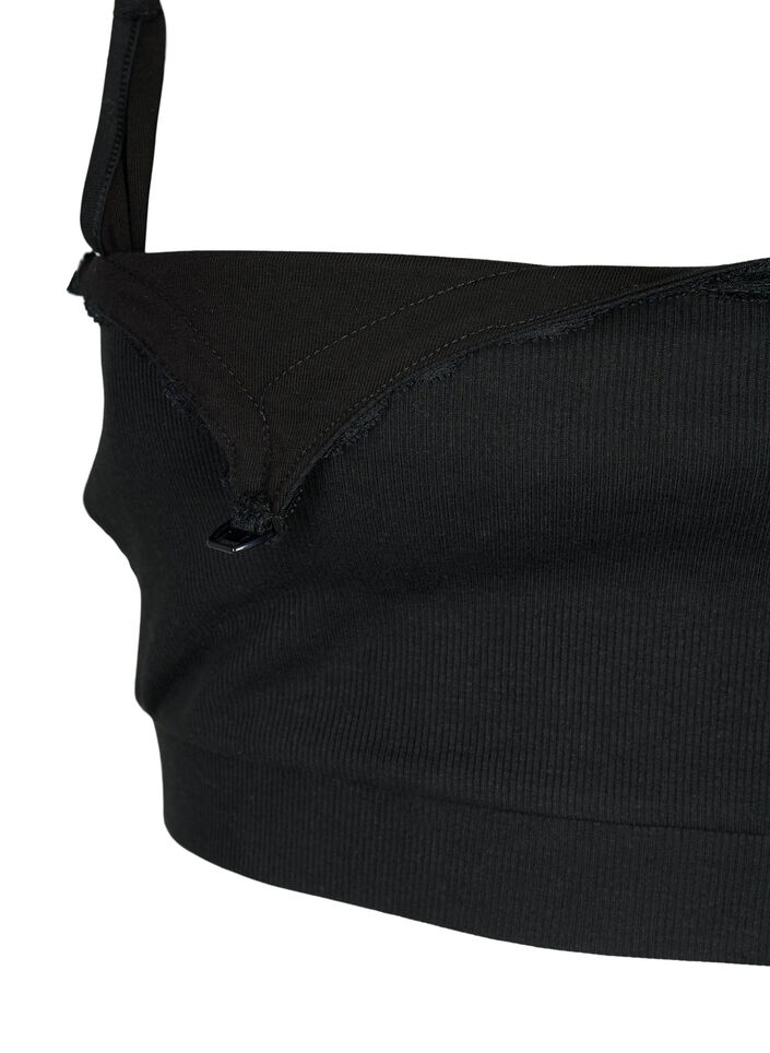 Nursing BH in rib kwaliteit, Black, Packshot image number 3