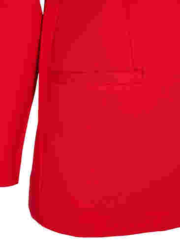 Basic blazer met knoop en sierzakken, Flame Scarlet, Packshot image number 3
