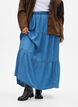 Denim maxi rok met ruches, Blauw, Model image number 2