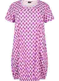 Katoenen jurk met korte mouwen en print, Graphic Color