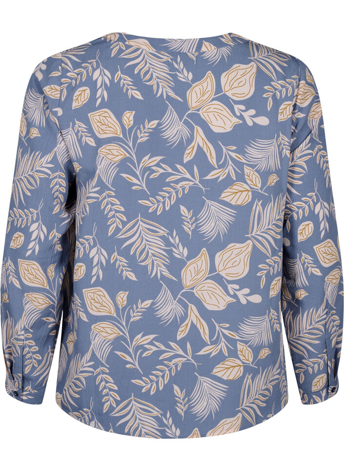 FLASH - Blouse met lange mouwen en print, Delft AOP, Packshot image number 1