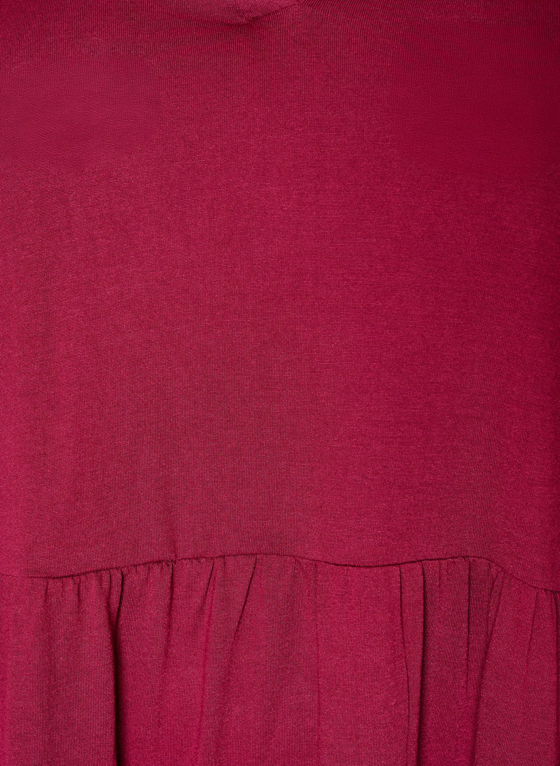 ZizziJerseyjurk met kanten details en een gelaagde rok, Rood, Packshot image number 2