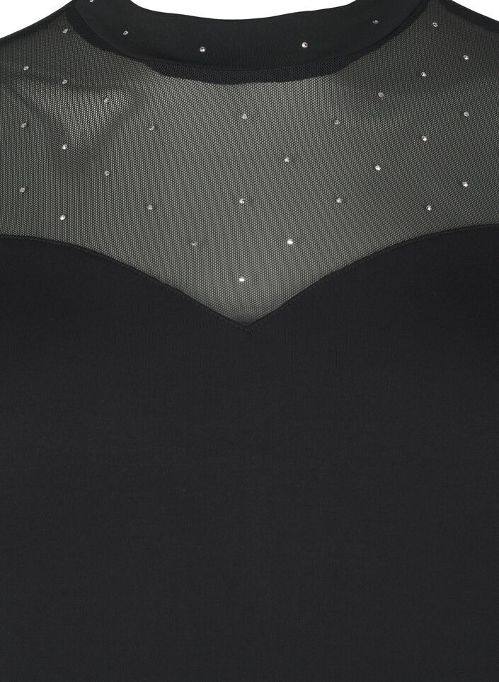 Bodystocking met studs en lange mesh mouwen, Black, Packshot image number 2