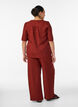 Losse broek met elastische tailleband en zakken, Rood, Model image number 1