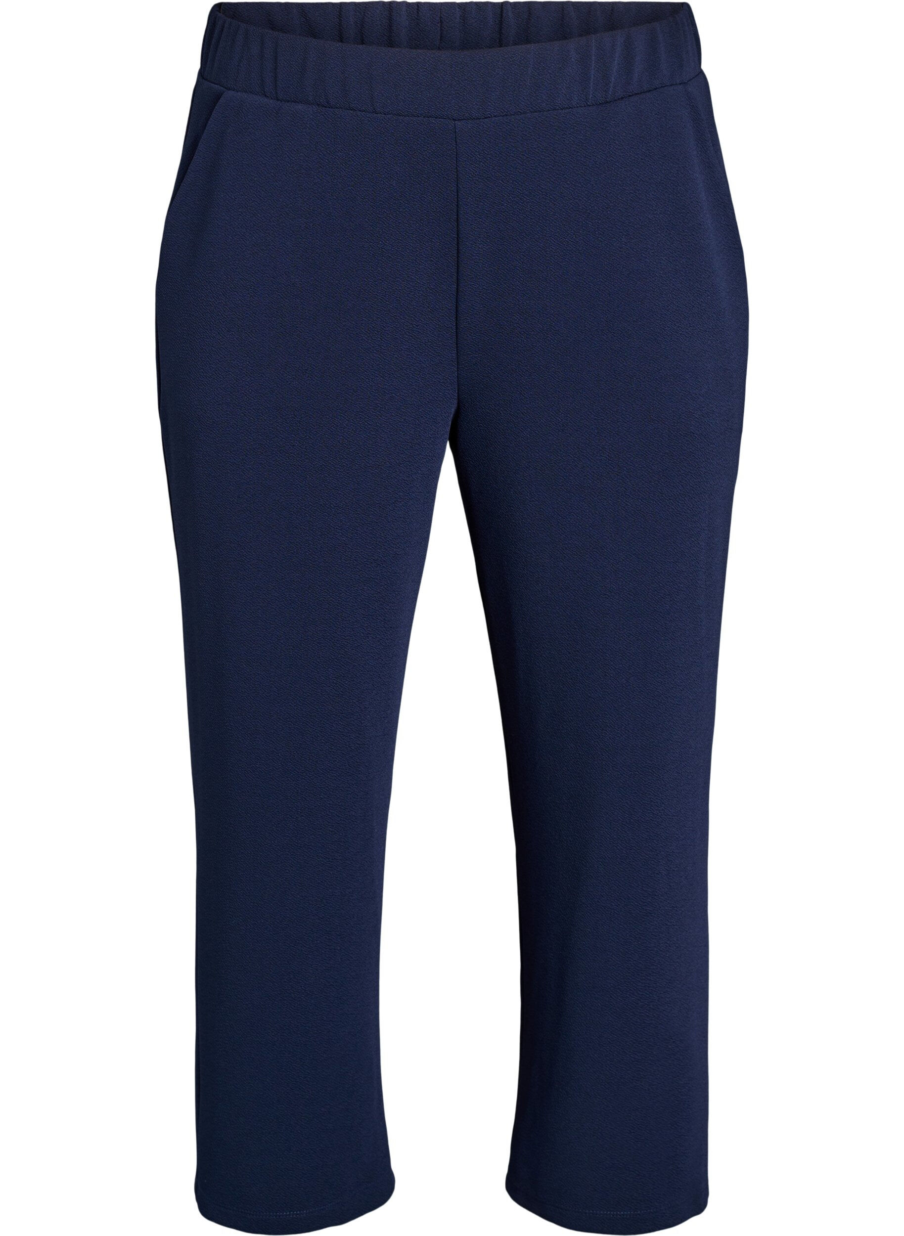 Zizzi Losse broek met 7/8 lengte, Blauw, Packshot image number 0