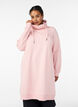 Kort sweatshirt jurk met hoge kraag en zakken, Rood, Model image number 0