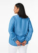 Gestreepte denim blouse met lange mouwen, Blauw, Model image number 2