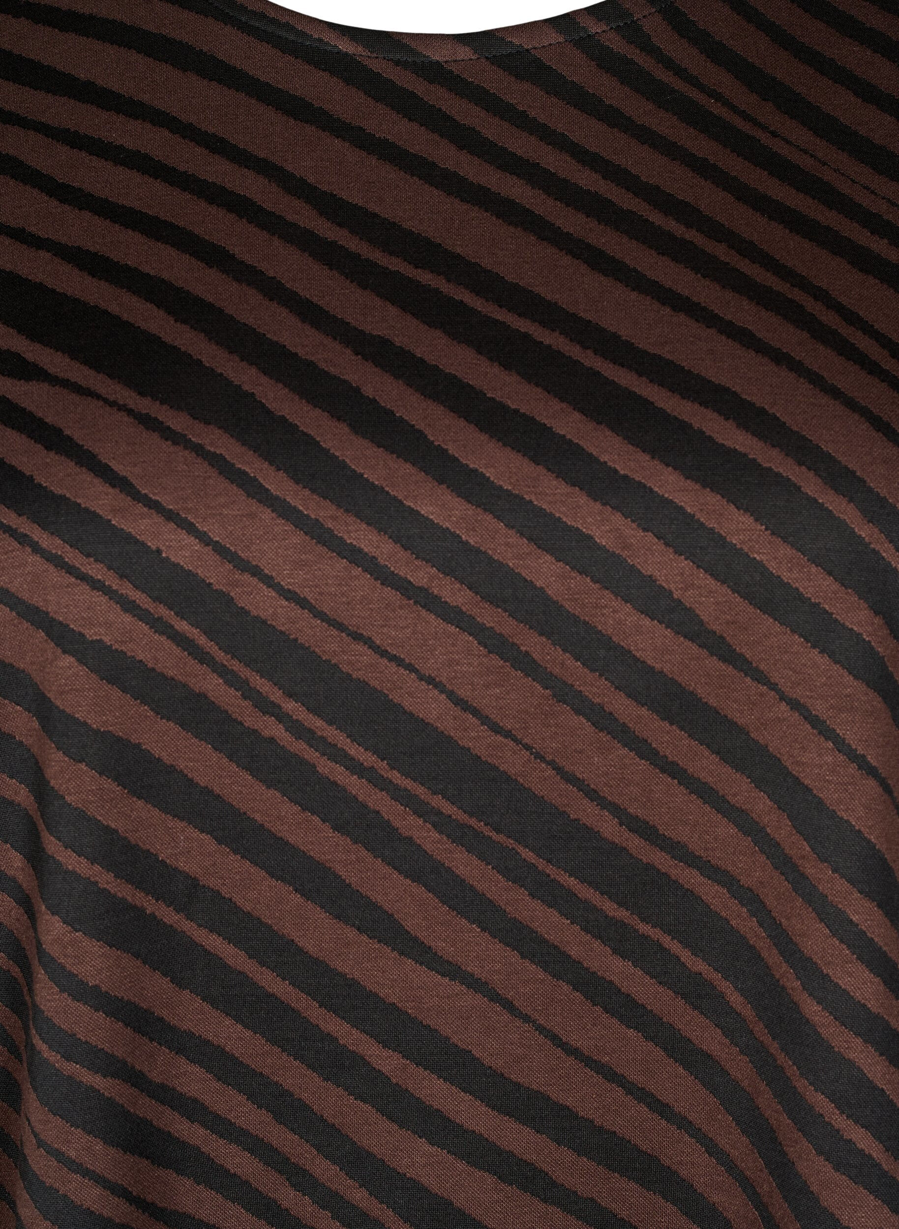 Zizzi Oversized blouse met patroon, Bruin, Packshot image number 2