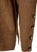 Gebreide blouse met ribstructuur en knoopdetails, Bruin, Packshot image number 3