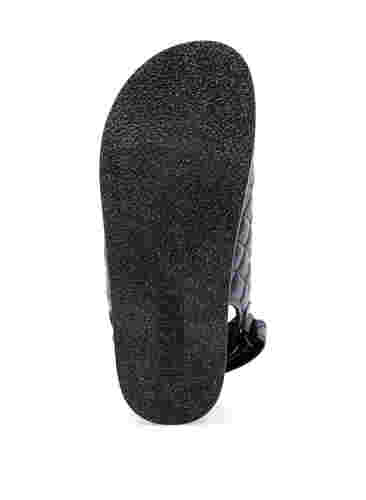 Leren sandaal met brede pasvorm, Black, Packshot image number 3
