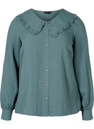 Viscose blouse met brede kraag, Balsam Green