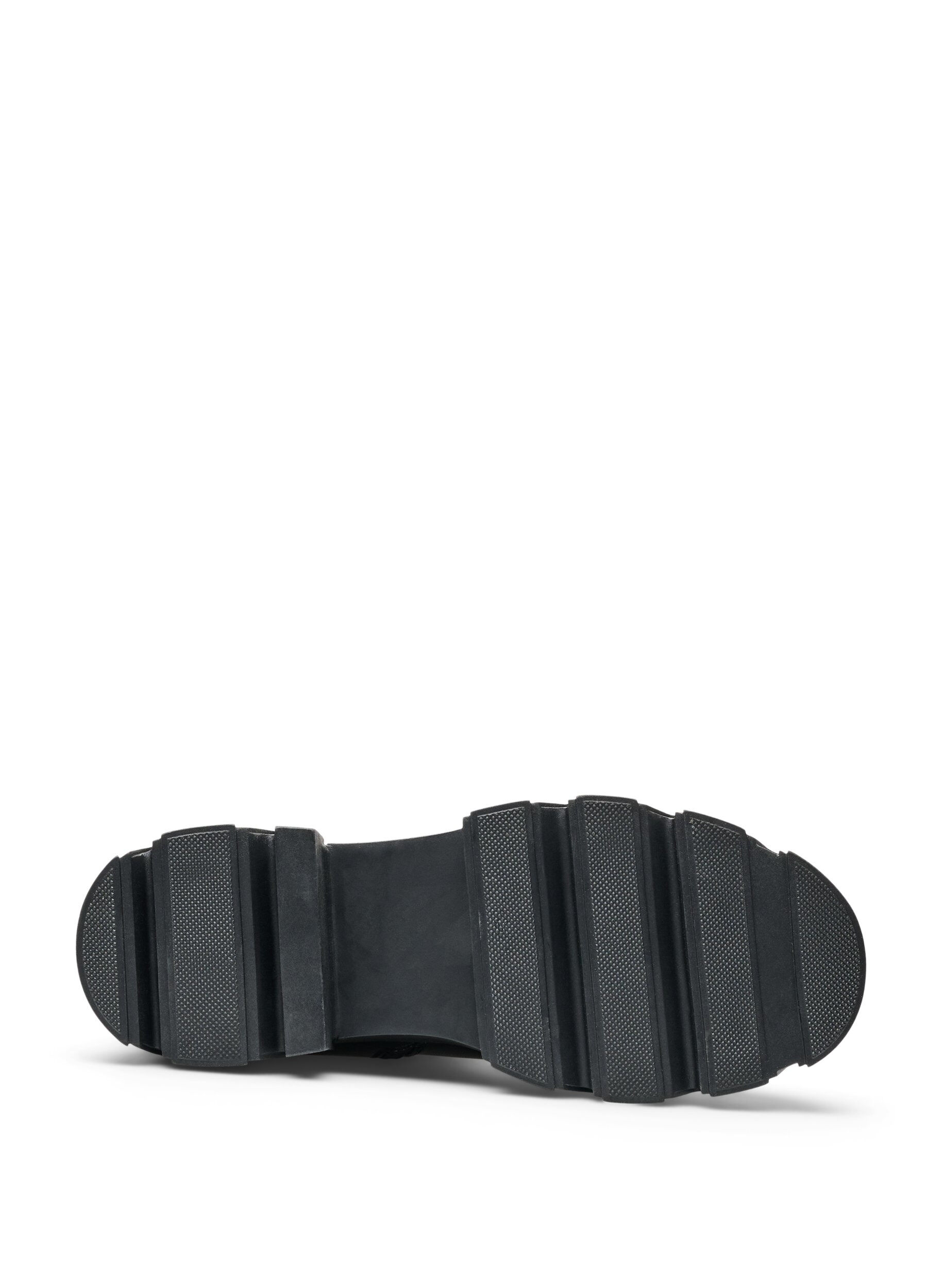 ZizziChelsea boot met een chunky zool en geribde panelen, Zwart, Packshot image number 5