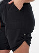 Losse katoenen short met zakken, Zwart, Model image number 3