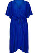 Geplooide midi-jurk met vleermuismouwen, Blauw, Packshot image number 0