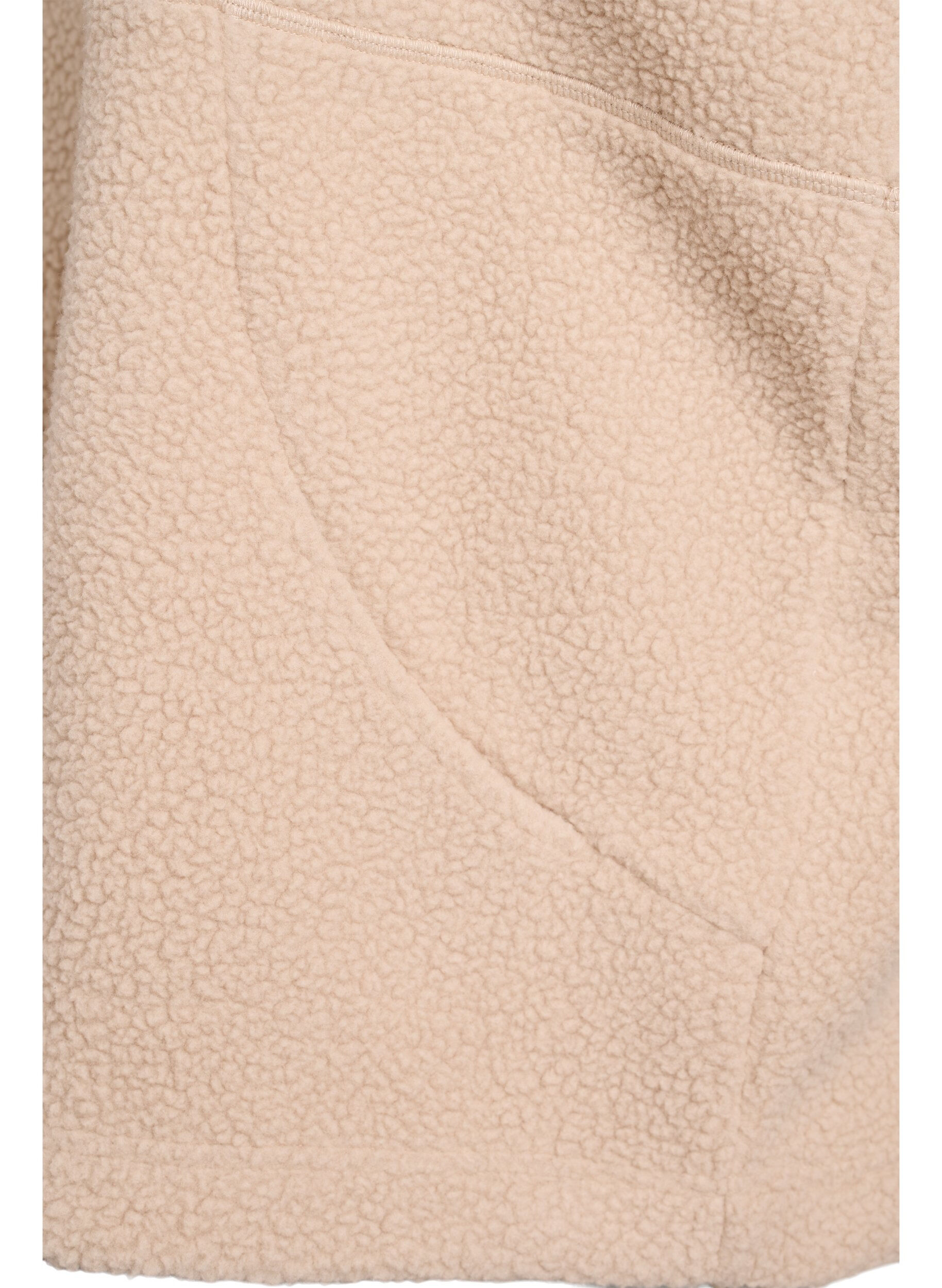 Zizzi Teddy vest met zakken, Beige, Packshot image number 3