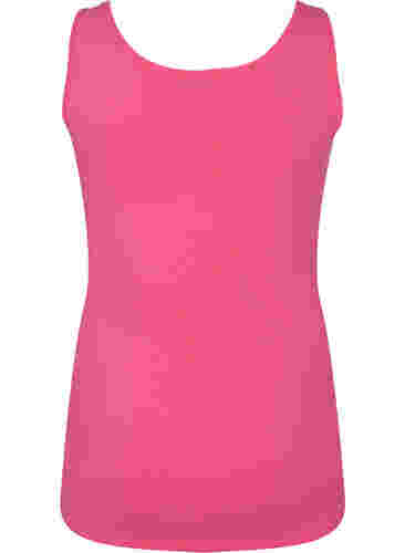 Effen gekleurd basic top in katoen, Hot Pink, Packshot image number 1