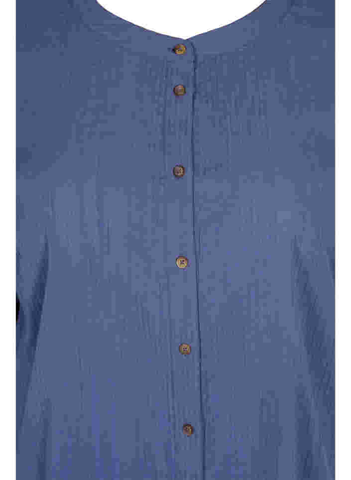 Katoenen hemdjurk met 3/4 mouwen, Nightshadow Blue, Packshot image number 2