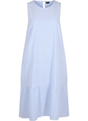 Mouwloze katoenen jurk met strepen, Skyway Stripe, Packshot image number 0