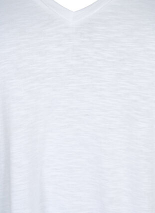 Basic t-shirt met korte mouwen en V-hals, Bright White, Packshot image number 2