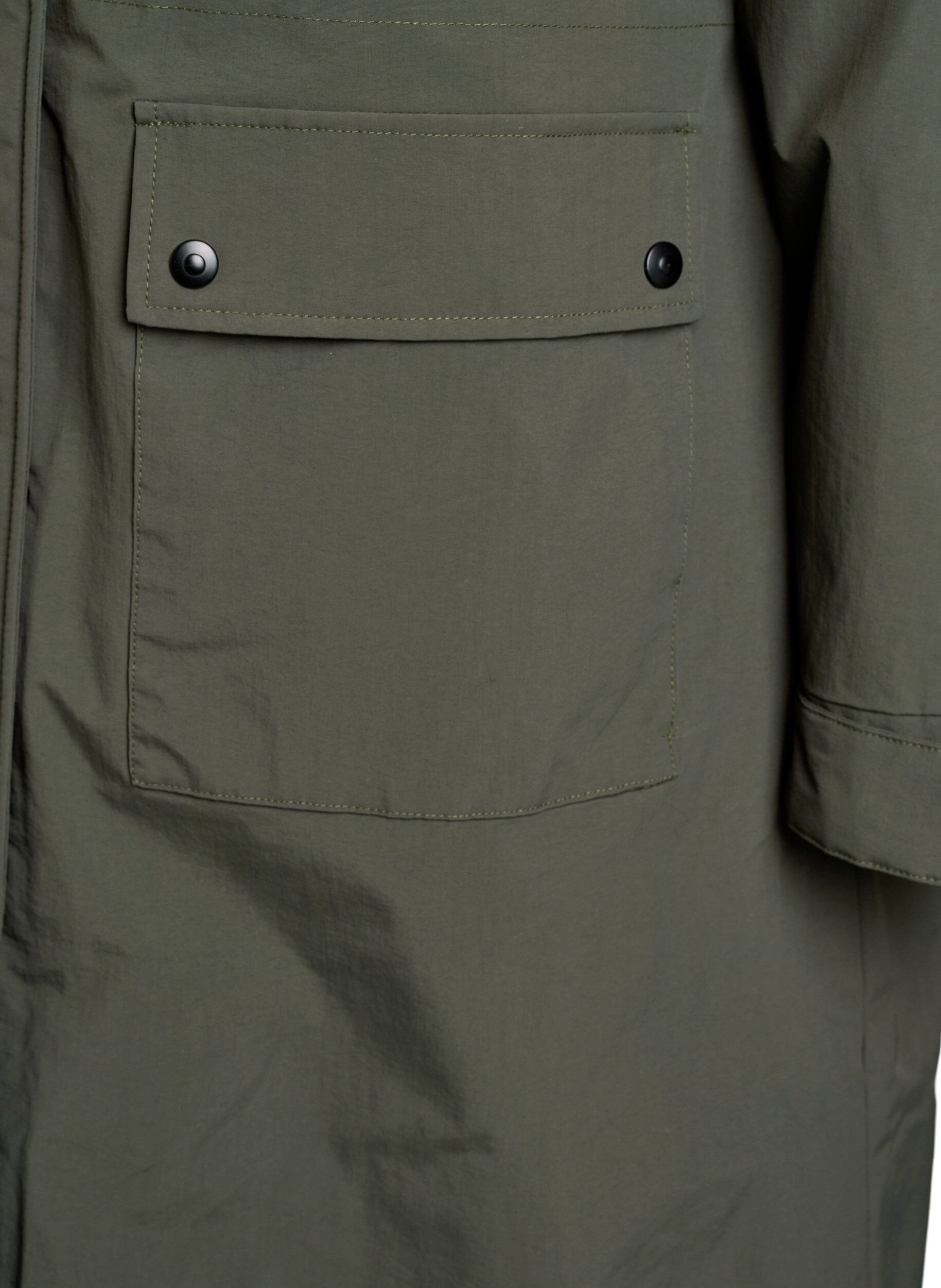 Zizzi Parka met capuchon en verstelbare taille, Groen, Packshot image number 3
