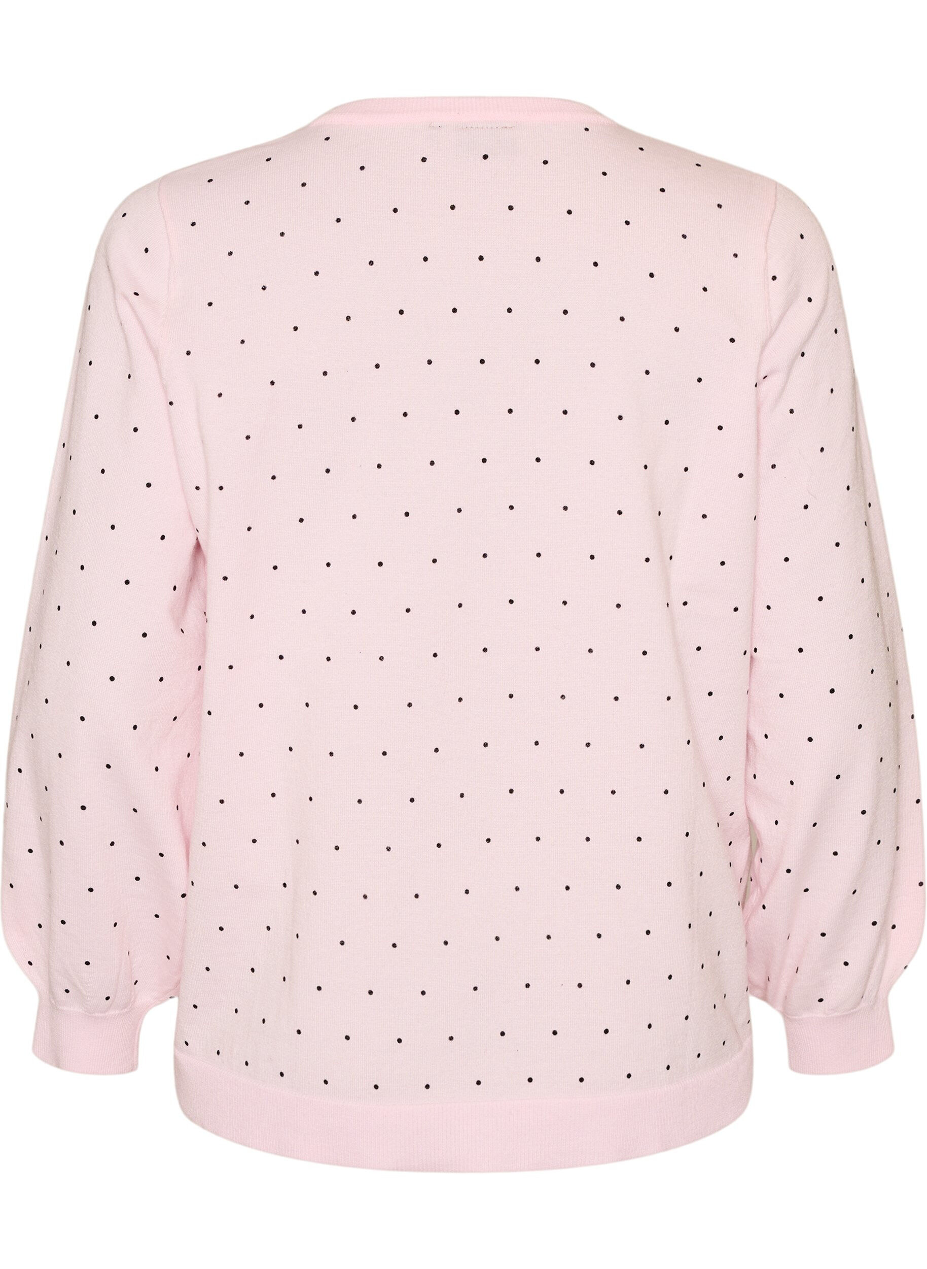 ZizziGebreide blouse met kleine stippen, Roze, Packshot image number 1