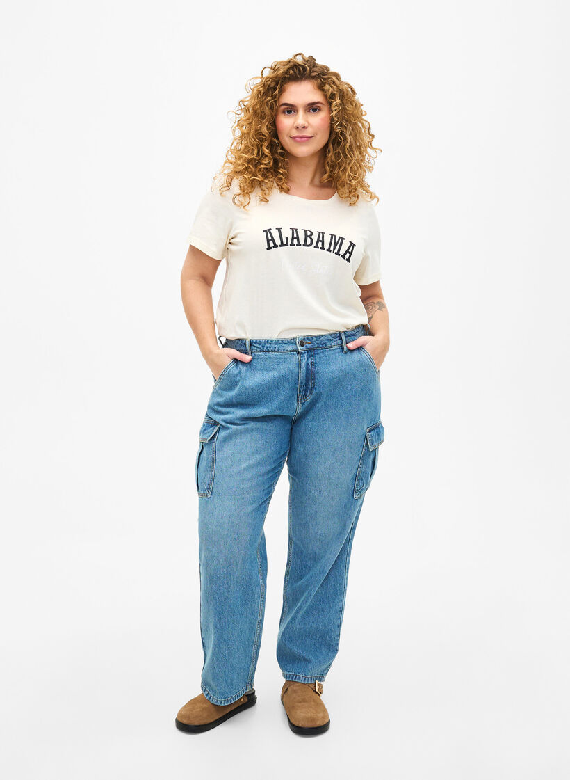 Katoenen T-shirt met tekst, Antique W. Alabama, Model image number 2