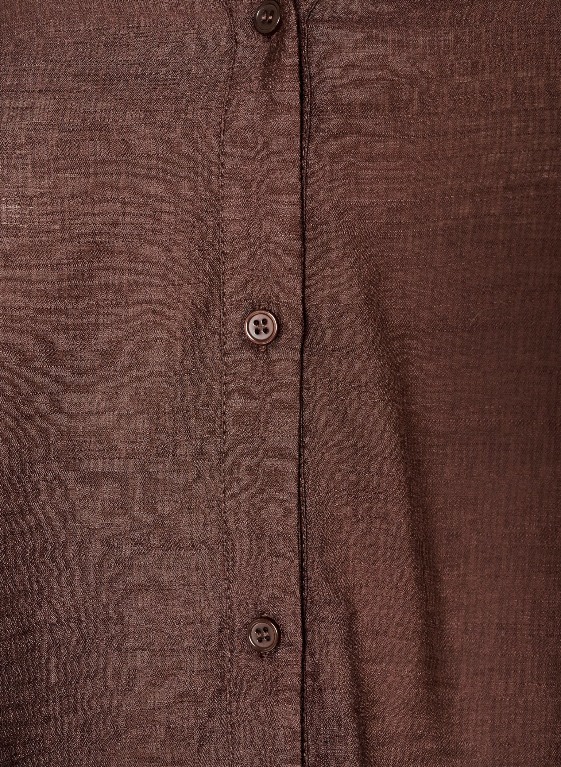 ZizziViscose shirt met geborduurde mouwen, Bruin, Packshot image number 2