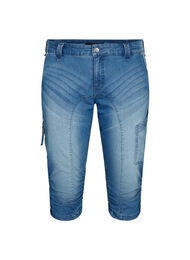 Slim fit capri jeans met zakken, Blauw