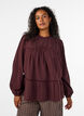Blouse met borduurwerk en sierlijke oogjesrandafwerking, Donker Bordeaux, Model image number 0