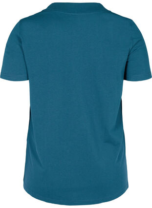 T-shirt met brede rib in de hals en korte mouwen, Reflecting Pond, Packshot image number 1