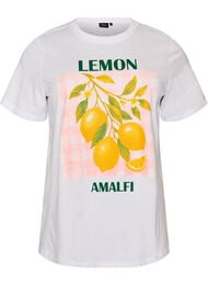 Katoenen T-shirt met print, Wit