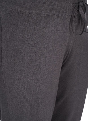 Gebreide broek met trekkoord en rib, Dark Grey Melange, Packshot image number 2