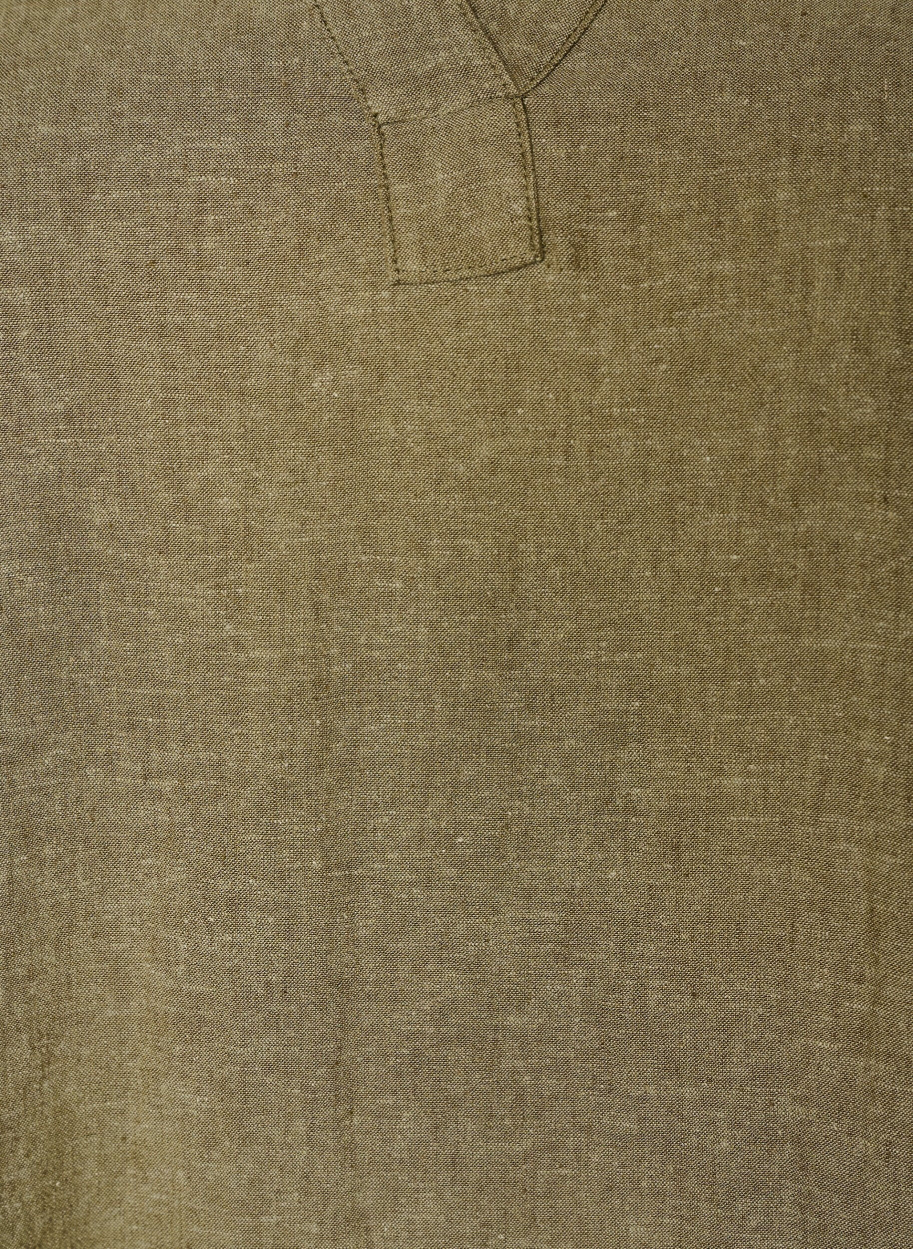 Zizzi Midi-jurk in linnen en viscose met 1/2 mouwen, Groen, Packshot image number 2