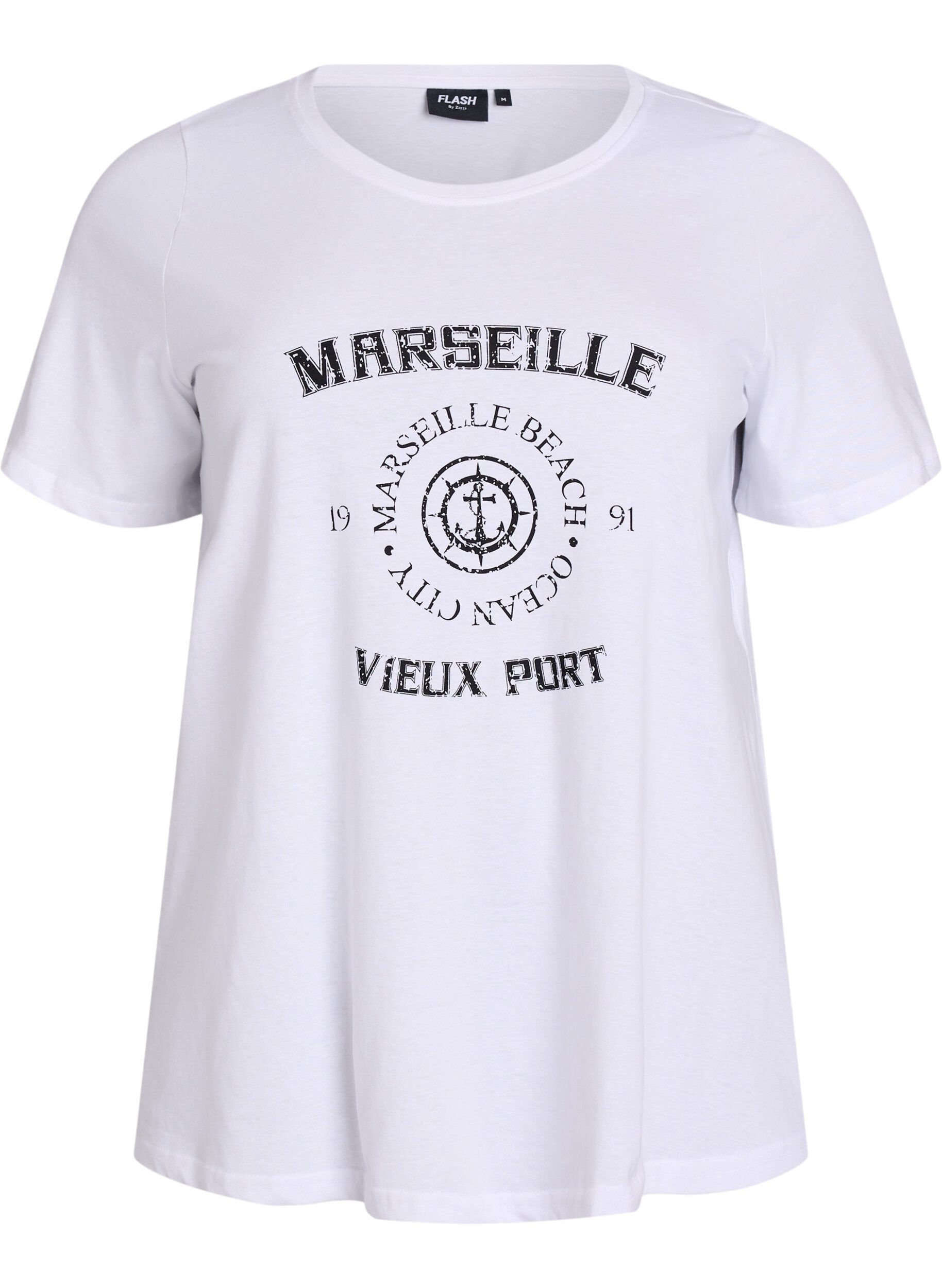 Zizzi T-shirt met print, Wit, Packshot image number 0