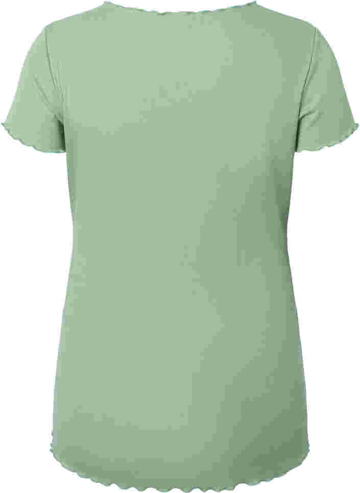 Zwangerschap t-shirt in rib, Green Bay, Packshot image number 1