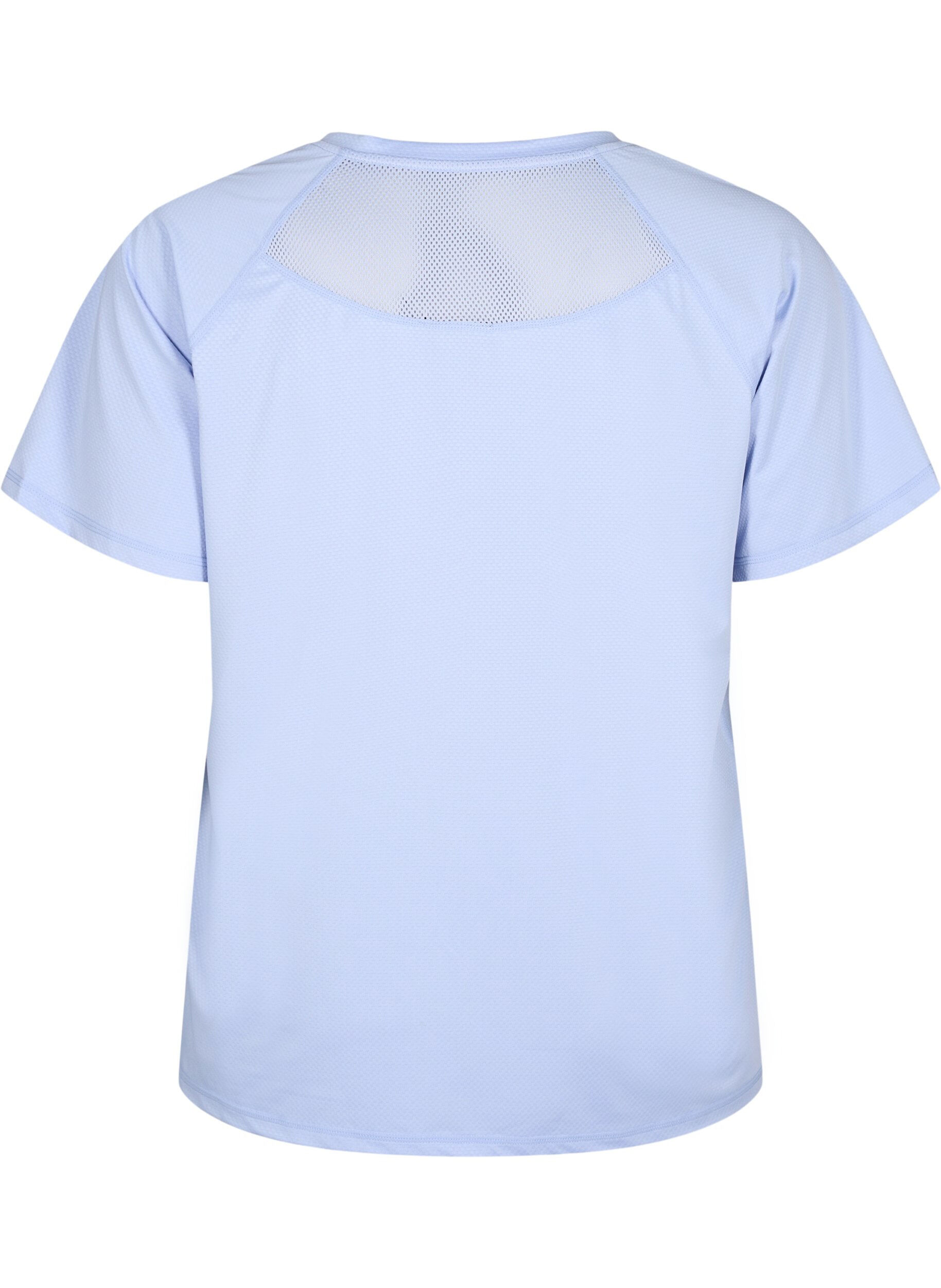 Zizzi Trainings-T-shirt met achterkant van mesh, Zen Blue, Packshot image number 1
