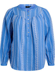 Blouse met geborduurd patroon, Blauw