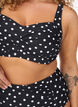 Gewatteerde bikinitop met print, Zwart, Model image number 2