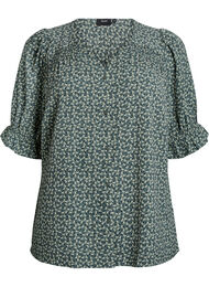 Shirtblouse met 1/2 mouwen, Groen